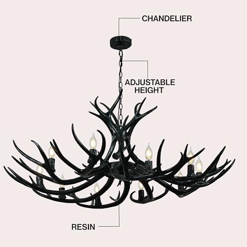 Eldora 10 Light Resin Antler Chandelier 49"