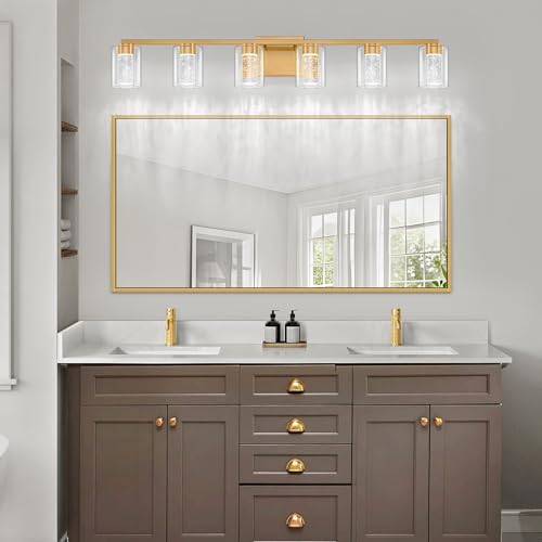 6 Light Gold Vanity Light with 3 Color Modes