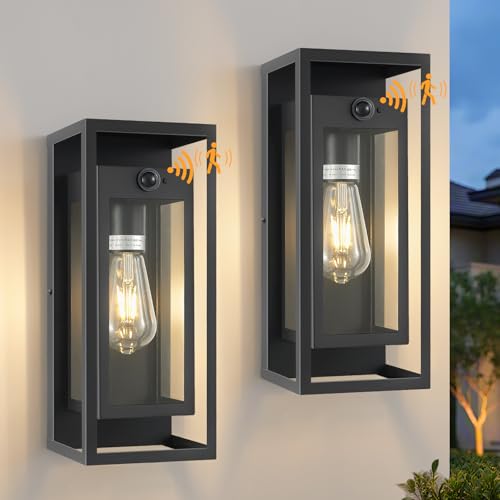 14" Motion Sensor Outdoor Wall Lights Fixture (2 Count)