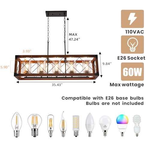 35" Farmhouse Chandelier