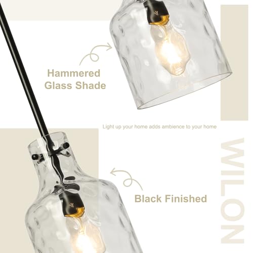 Industrial Glass Pendant Lights for Kitchen Island