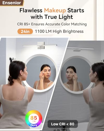 24" Brushed Nickel Modern Bathroom Vanity Lights