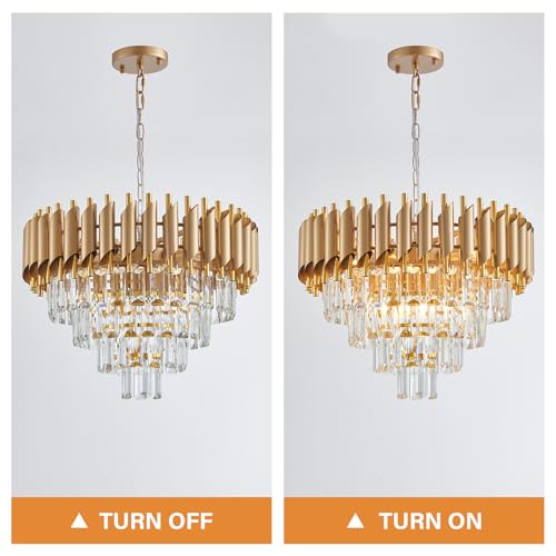Modern Crystal Chandelier Gold 20 Inch Round 7 Lights 4