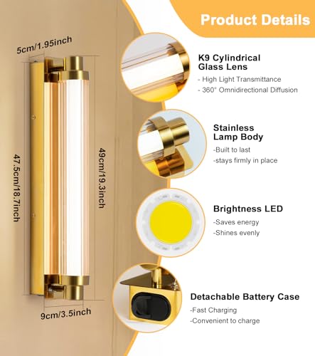 Set of 2 Modern Gold Wall Sconces (2 Count)