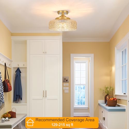 Gold Semi Flush Mount Ceiling Light
