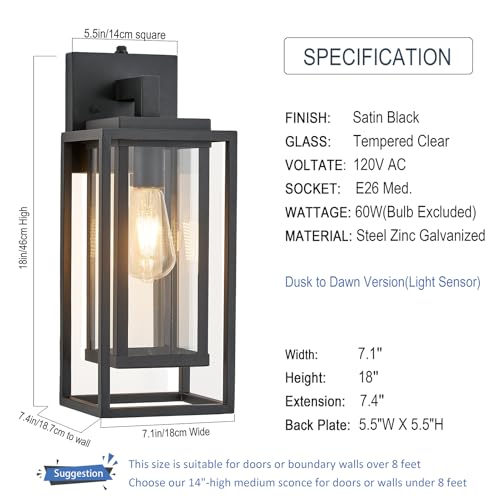 18" Dusk to Dawn Double Cage Outdoor Wall Light