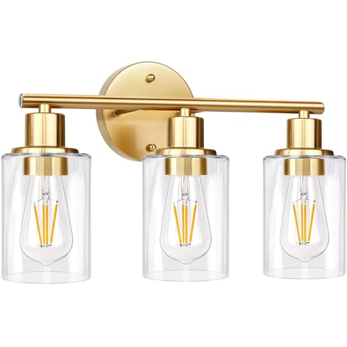 3 Light Gold Bathroom Light Fixtures
