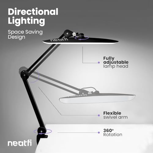 XL 2200 Lumens 20W LED Desk Lamp with Clamp