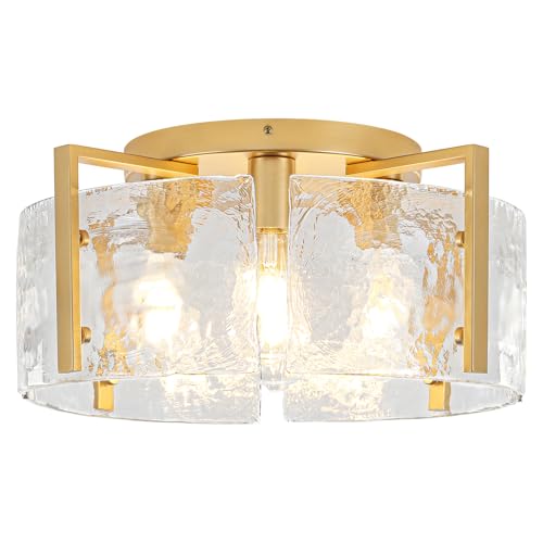Modern Gold Semi Flush Mount Ceiling Light 4 Lights Ceiling Lamp