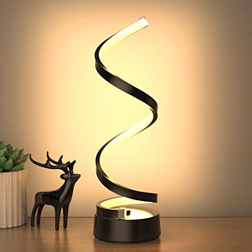 Black Spiral LED Table Lamp