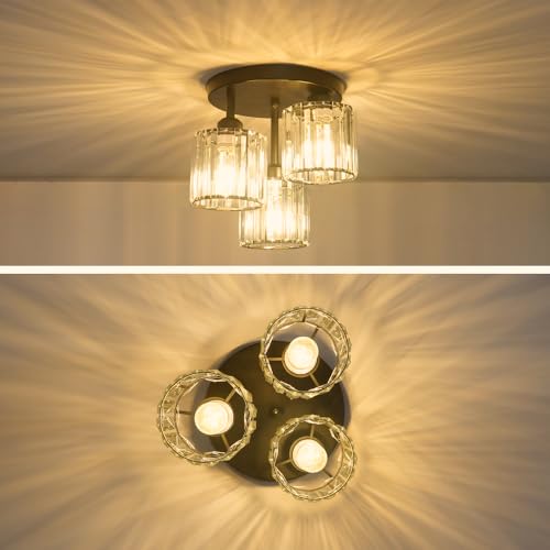 Crystal Semi Flush Mount Ceiling Light