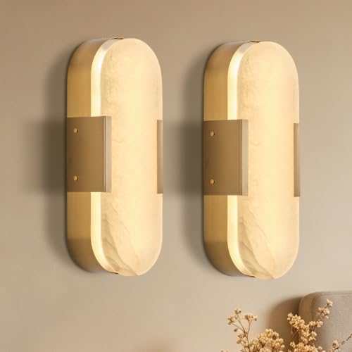 Alabaster Wall Sconces Set of Two (2 Count)