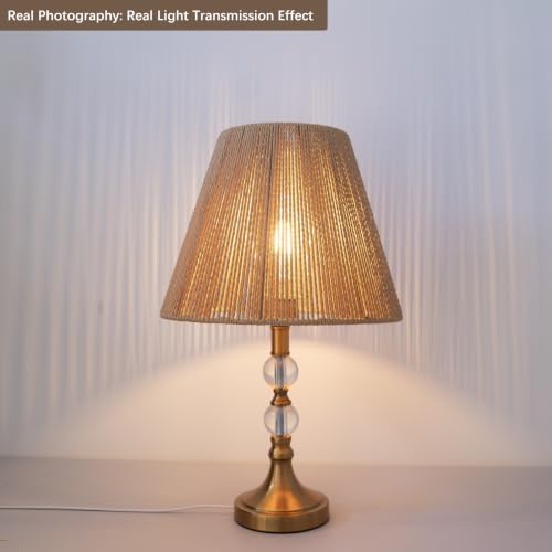 Boho Rattan Lamp Shade 7'' Top 13'' Bottom 10'' Heigh Cozy Vibe Decor Shade