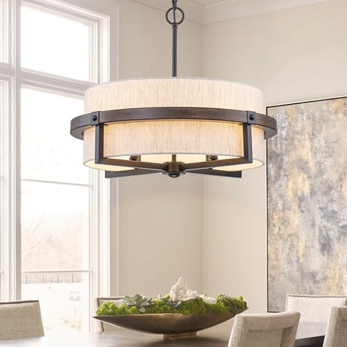 22" Drum Chandeliers for Dining Room with Off