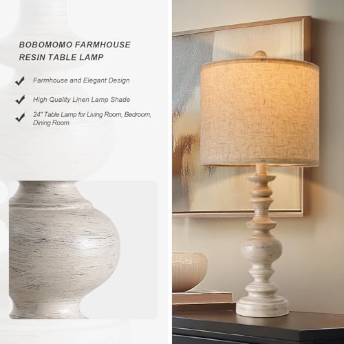 24" Farmhouse Resin Table Lamp Set of 2 (2 Count)