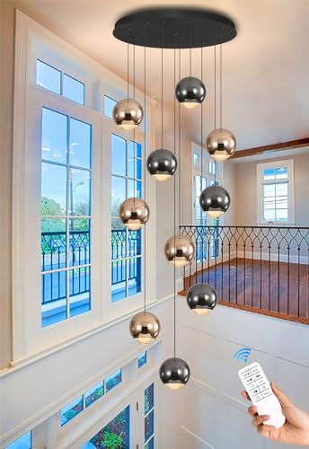 10 Light LED Staircase Chandelier Crystal Ceiling Lights Large Chandeliers for High Ceilings