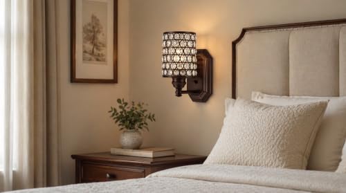2 Pack 1 Light Polyhedral Crystal Modern Oil Rubbed Bronze Wall Sconce Light Fixture (2 Count)