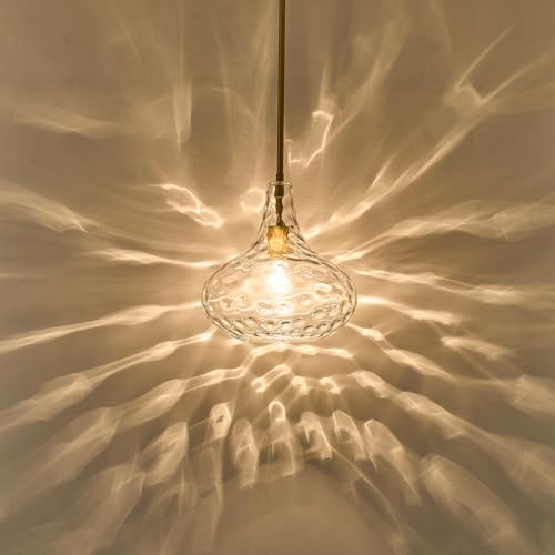 11" Clear Hammered Glass Pendant Light
