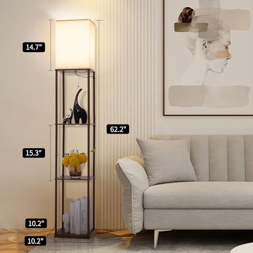 Floor Lamp with Shelves