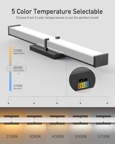 Modern 24IN Black Bathroom Vanity Light