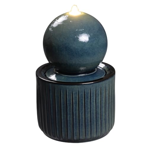 Blue Ceramic Sphere Fountain