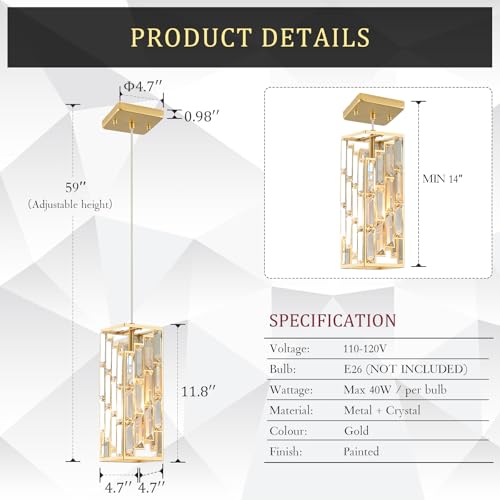 Gold Crystal Pendant Light