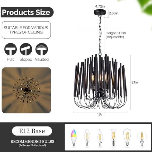 Modern Farmhouse Chandelier for Dining Room 18"