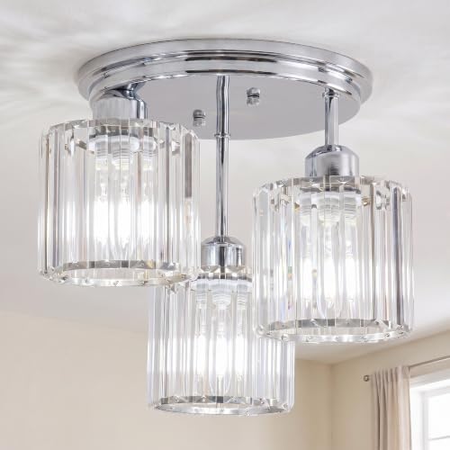 13" Crystal Semi Flush Mount Ceiling Light