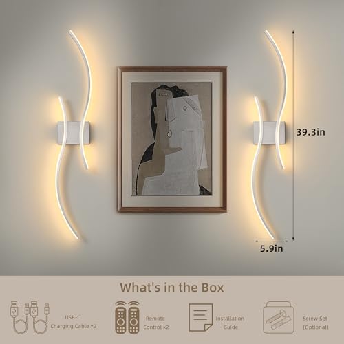 Wireless Wall Sconces Set of Two (2 Count)