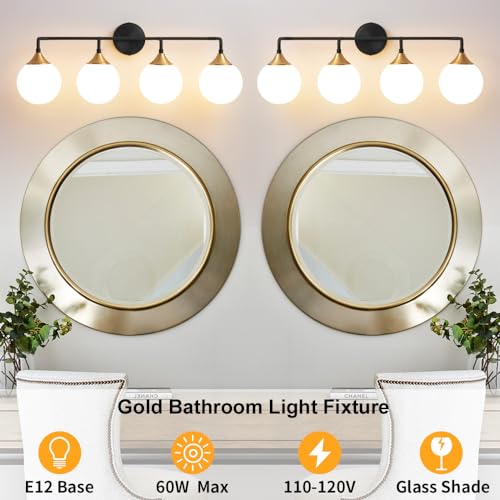 Black Gold Bathroom Light Fixtures Over Mirror Vanity 4