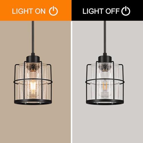 Black Pendant Lights Kitchen Island Set of 2 (2 Count)