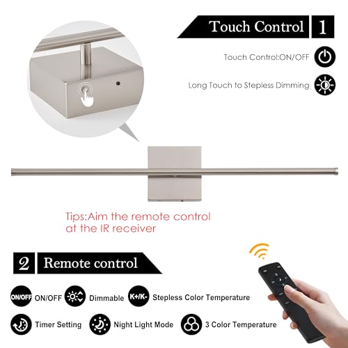 Rechargeable Wall Sconces Battery Operated Set of 2 (2 Count)