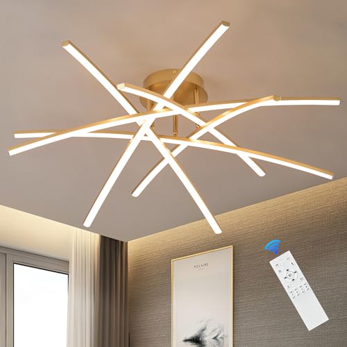 Gold LED Chandelier Semi Flush Mount Ceiling Light (6 Count)