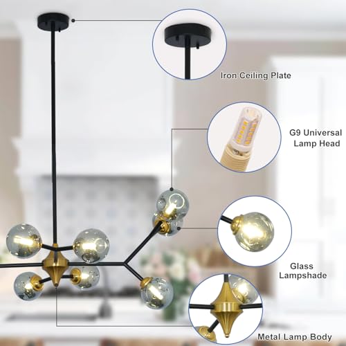 Glass Globe Sputnik Chandelier
