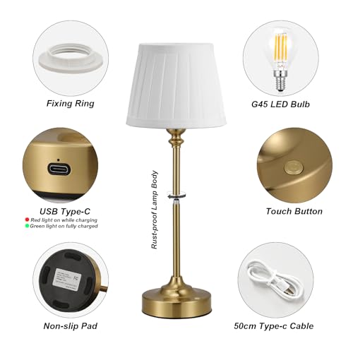 Cordless Table Lamps Rechargeable Set (2 Count)