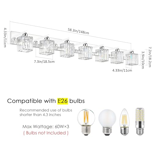 Bathroom Vanity Light Fixtures Chrome Vanity Light for Bathroom Crystal Vanity Lighting Fixtures 7 Light