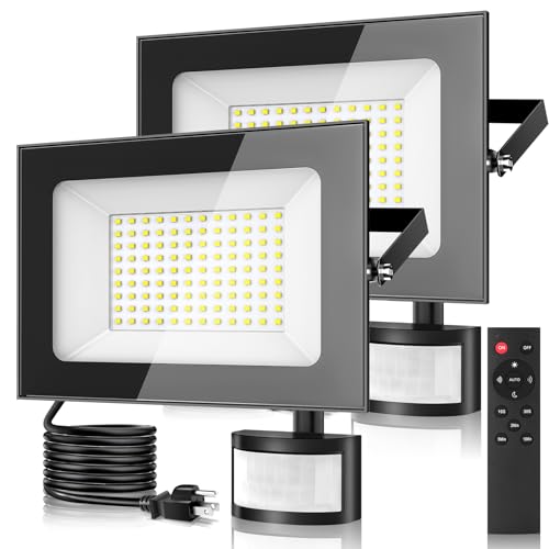 2 Pack 100w Led Motion Sensor Flood Light (2 Count)