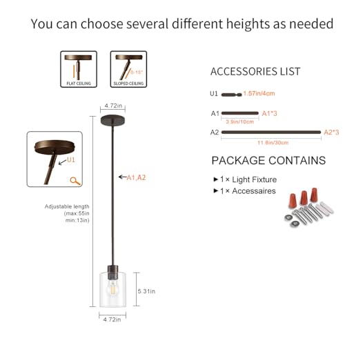 Oil Rubbed Bronze Pendant Lights Kitchen Island (6 Count)