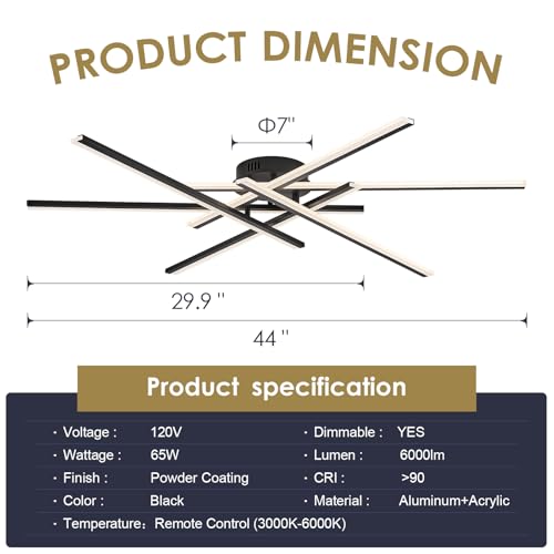 Modern LED Chandelier with Remote Control