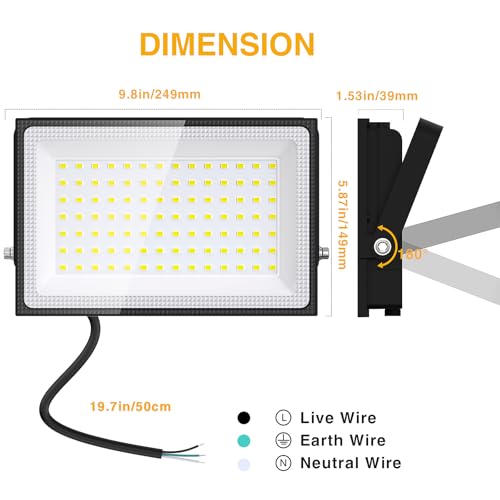 120W LED Flood Light Outdoor (2 Count)