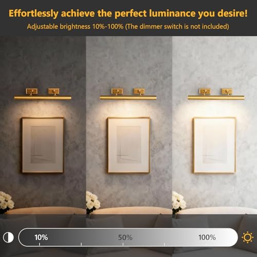 24 inch Brass Picture Light Hardwired Picture Light for Wall