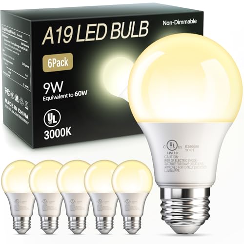 6 Pack A19 LED Light Bulbs (6 Count)