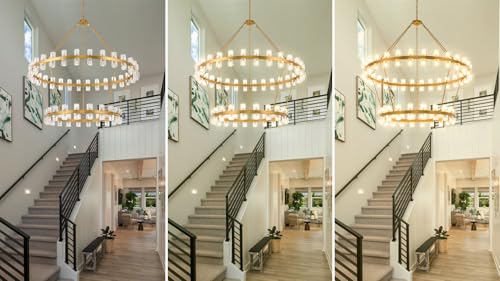 60 Inch Gold Wagon Wheel Chandelier with Crystal Shade