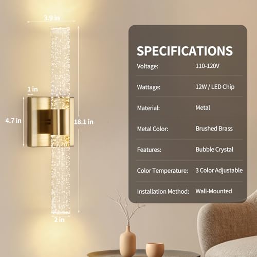 18 Inch Bathroom Sconces Set of 2 (2 Count)