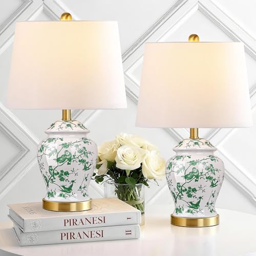 Large Chinoiserie Ceramic Table Lamps Set of 2 for Living Room (2 Count)