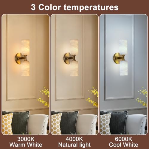 14in Modern Natural Alabaster Wall Sconce