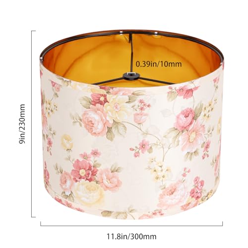 Black Lamp Shades Drum Set Of 2 Medium Gold 12 (2 Count)