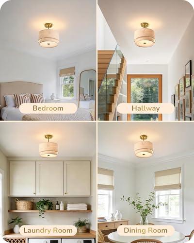 12.6Inch Semi Flush Mount Ceiling Light