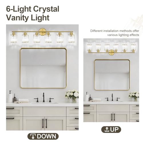 Modern Gold Crystal Bathroom Light Fixtures