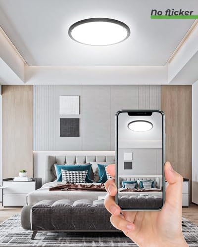 Black LED Flush Mount Ceiling Light